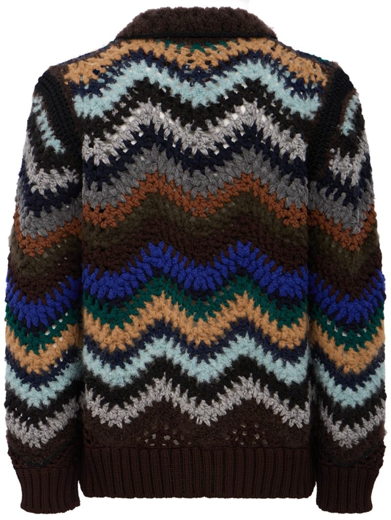 Sacai: 混合钩针编织外套