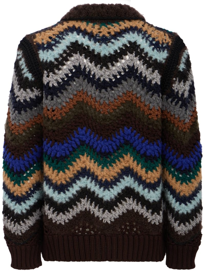 Sacai - Mix Crochet Knit Blouson