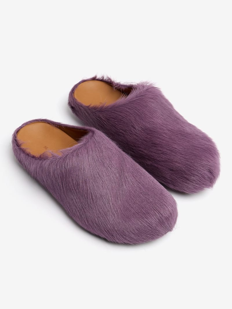 Marni: Fussbett calf leather flat mules