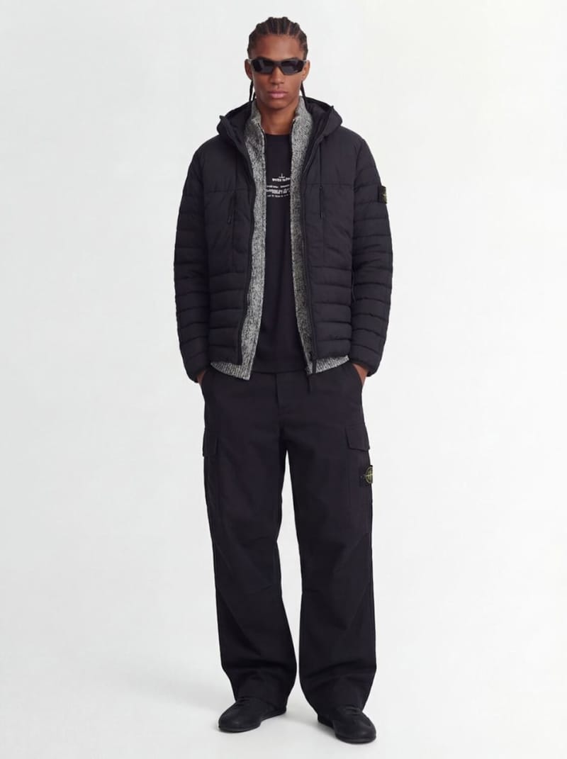 Stone Island - 短款连帽羽绒服