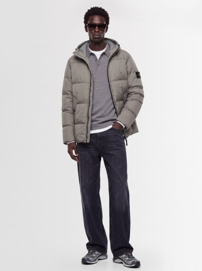 Stone Island - 尼龙连帽羽绒夹克