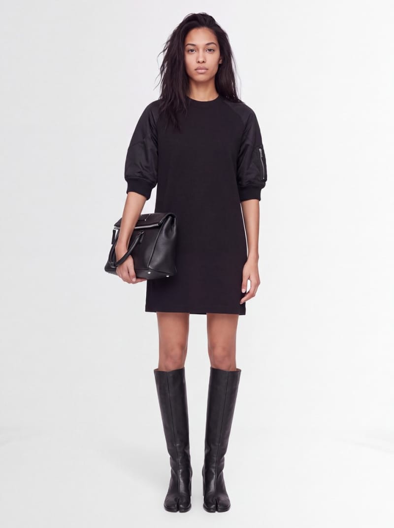 Sacai: Nylon Twill x Cotton Jersey Dress