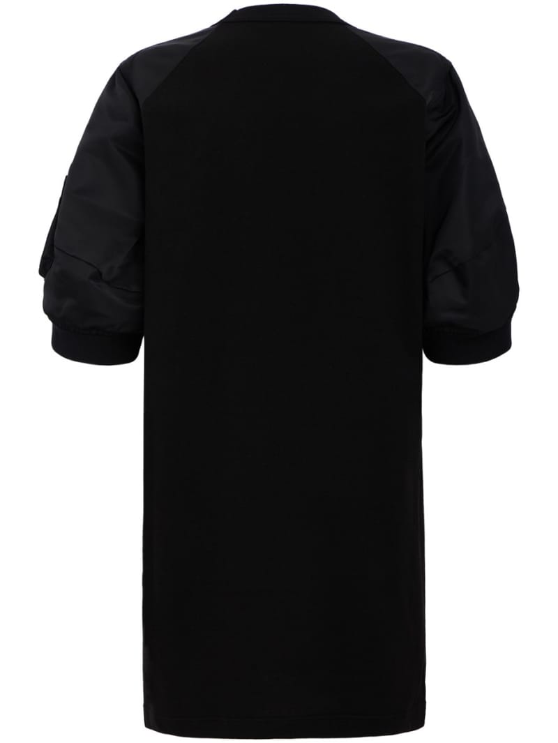 Sacai: 尼龙斜纹布 x 棉质涤纶连衣裙