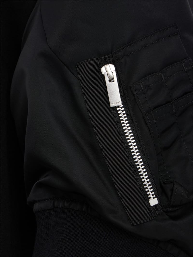 Sacai: 尼龙斜纹布 x 棉质涤纶连衣裙