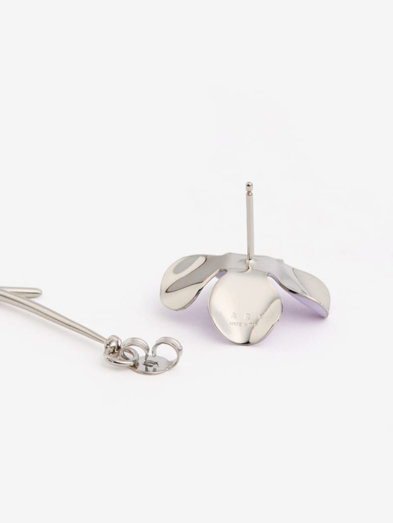 Marni: Enamel flower drop earrings