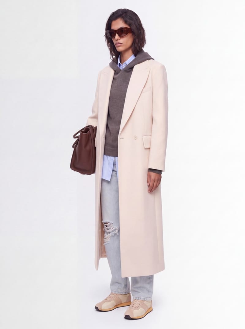 CRUNA: Oversize Doppelbreasted langer Mantel