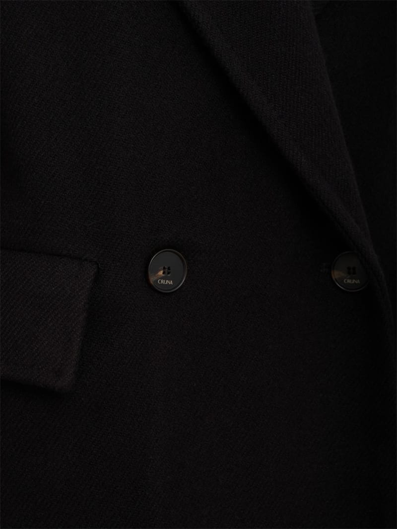 CRUNA: Oversize double-breasted long coat