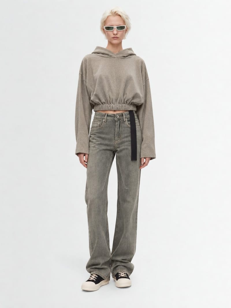 Rick Owens DRKSHDW: Pantaloni in denim - fog