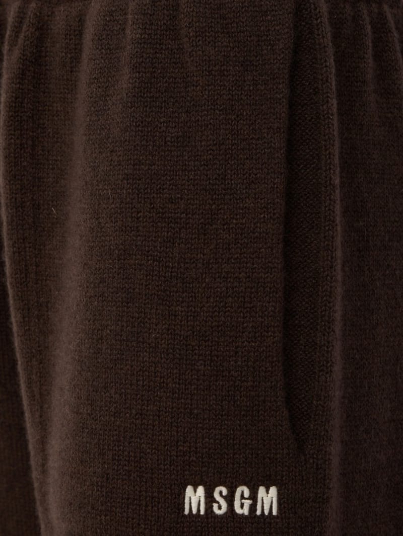 MSGM: Pantaloni in misto lana e cashmere con logo