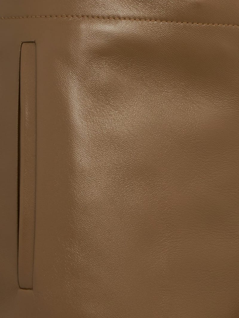 Khaite: Mita lambskin pleated trousers