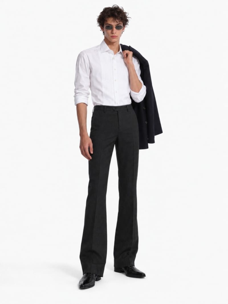 ANIPS - Pantalones acampanados en lana merina