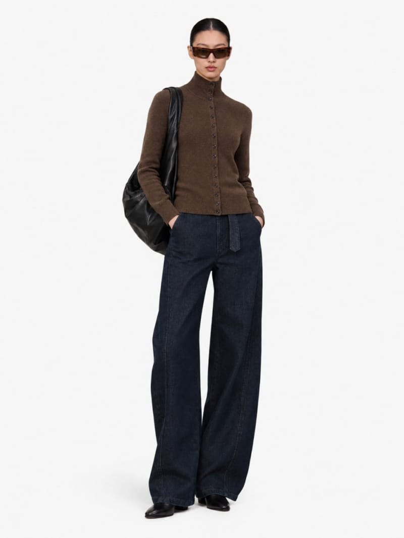 Lemaire - Twisted denim trousers with leather belt
