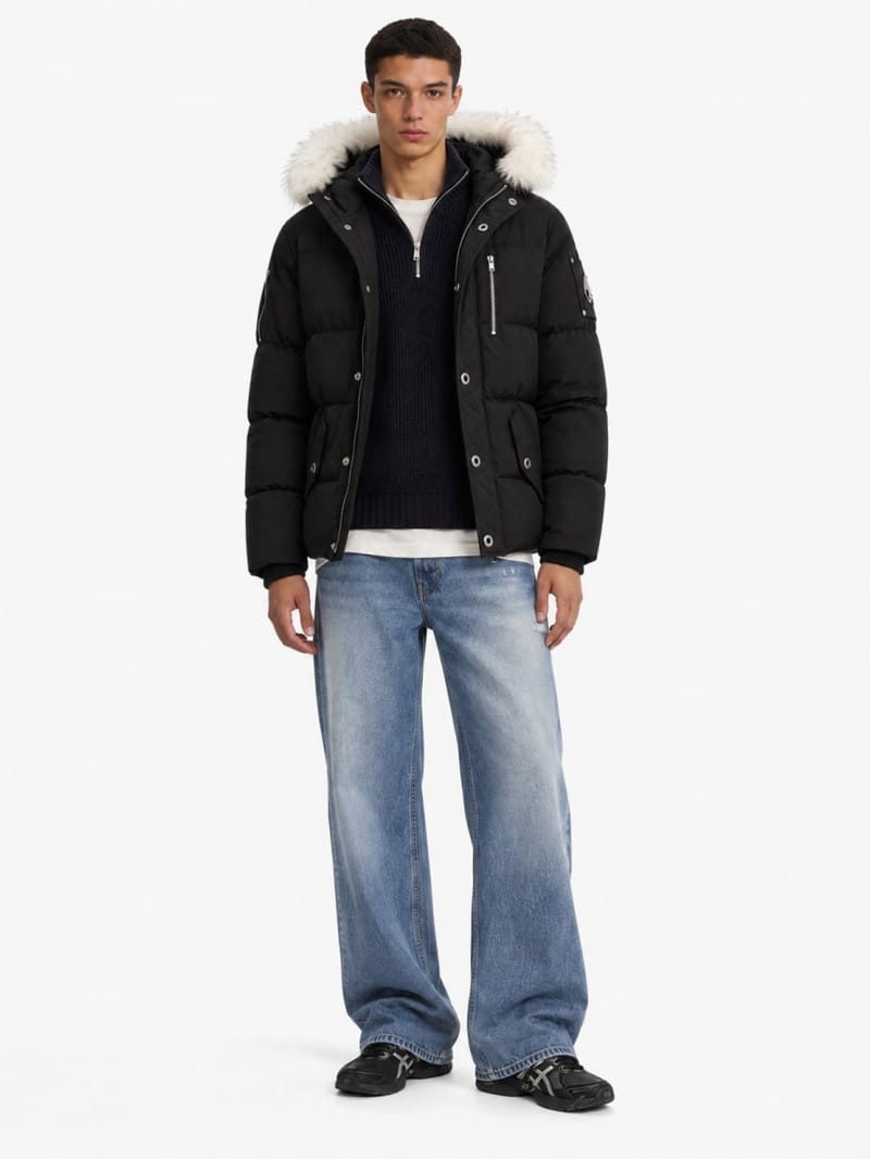 Moose Knuckles - Daunenjacke 3/4 aus Baumwolle mit Lammfell