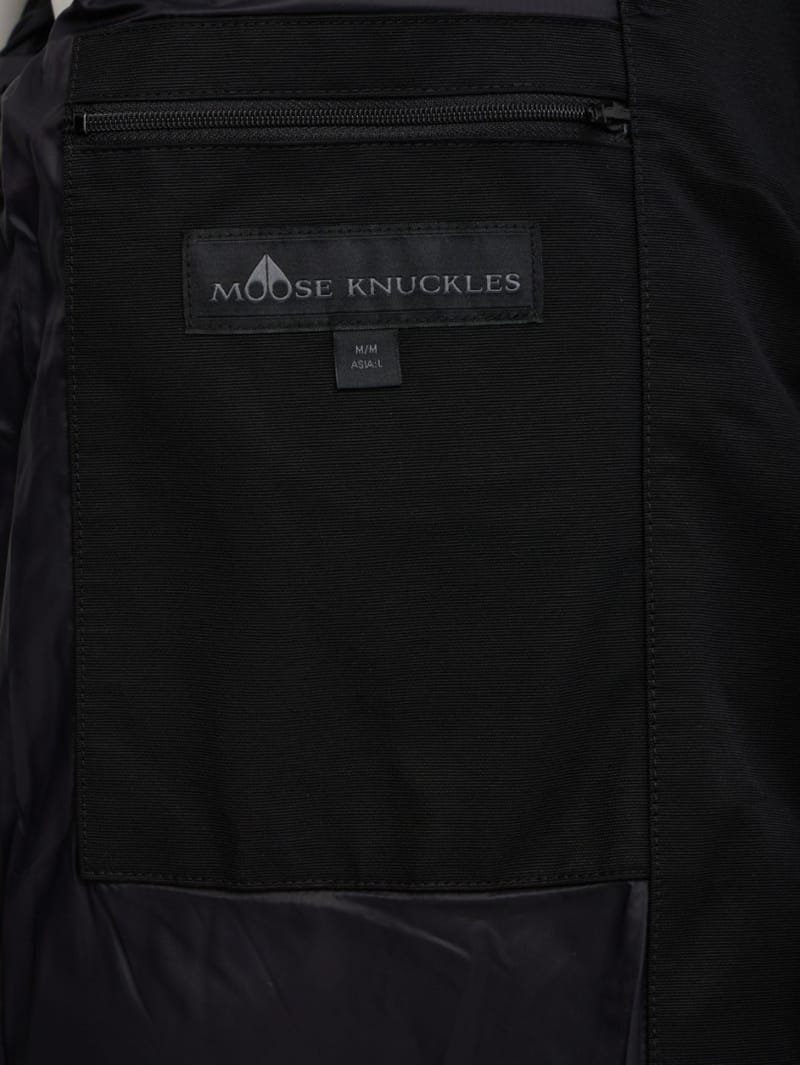 Moose Knuckles: Three-quarter cotton and shearling down jacket