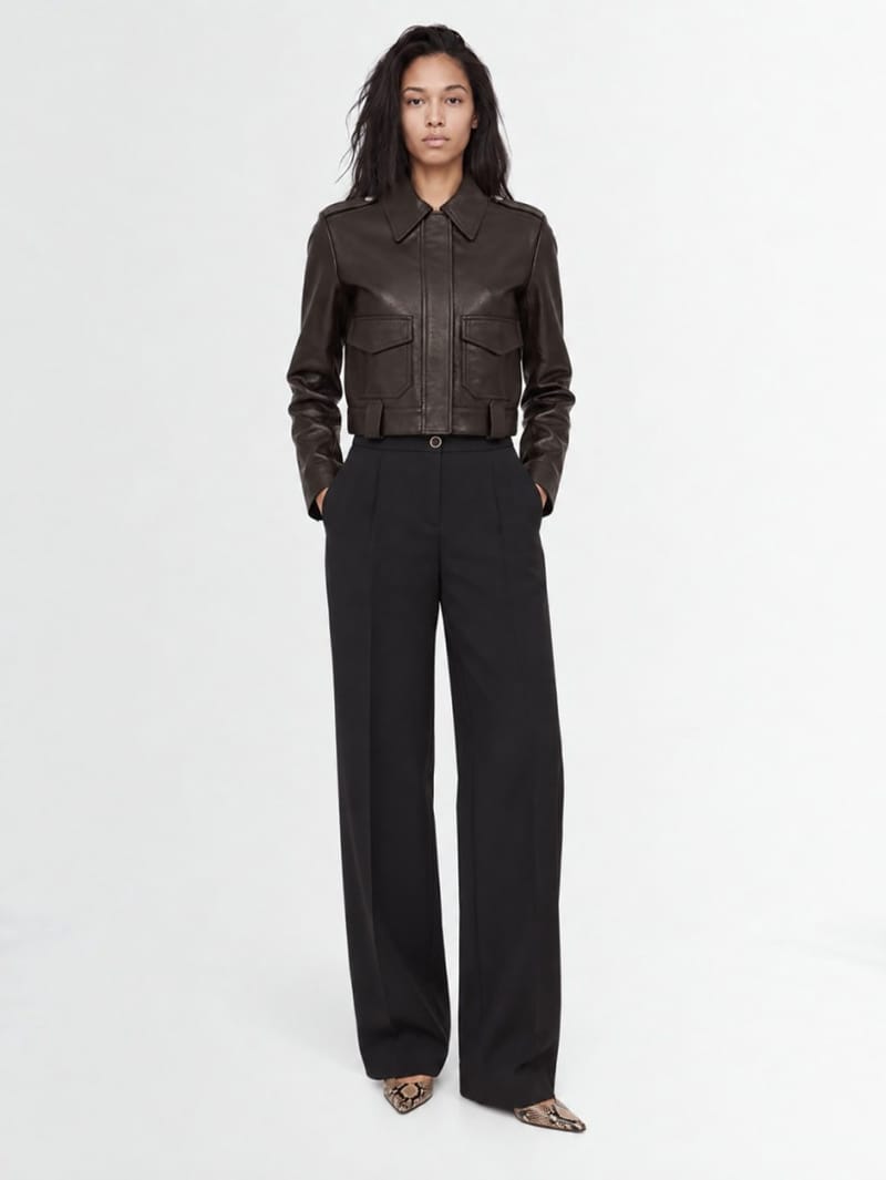 CRUNA: Pantalons à jambes larges plissés coupe ajustée
