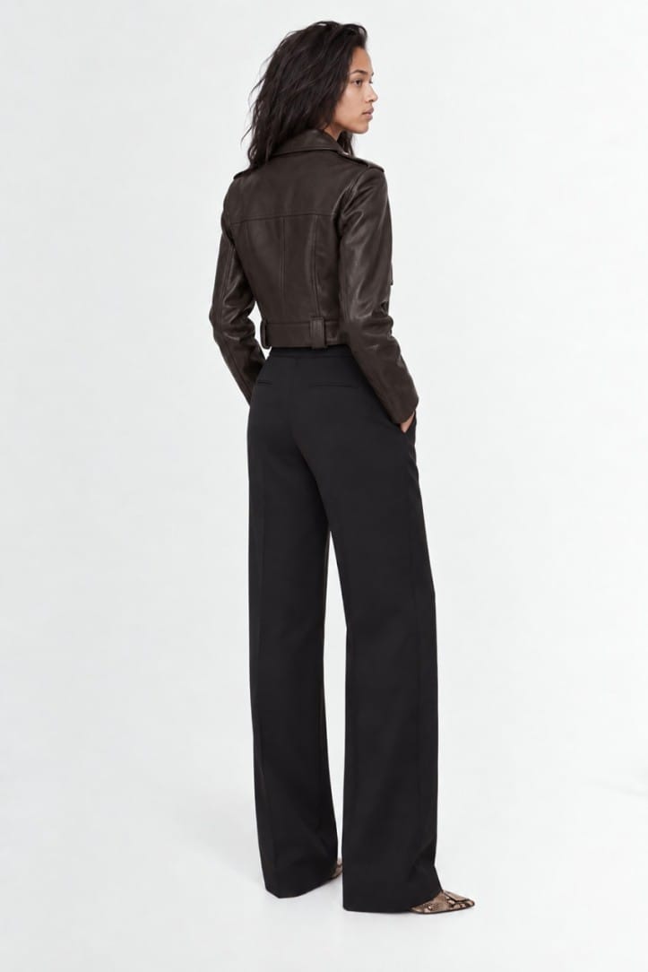 CRUNA: Pantalons à jambes larges plissés coupe ajustée