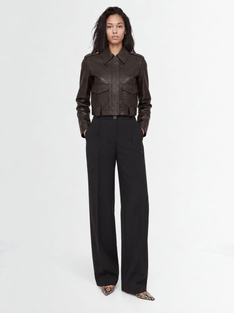 CRUNA - Pleated wide-leg regular fit pants