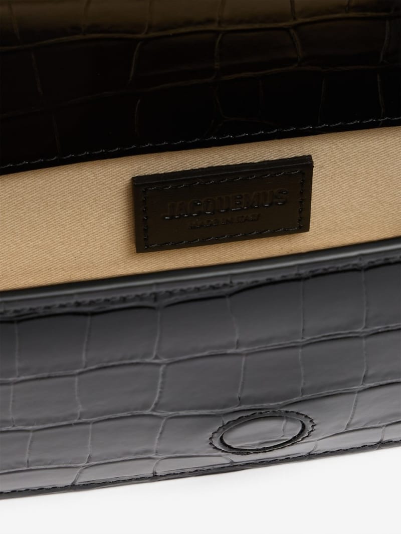 Jacquemus: La Pochette Bambino patent croco bag