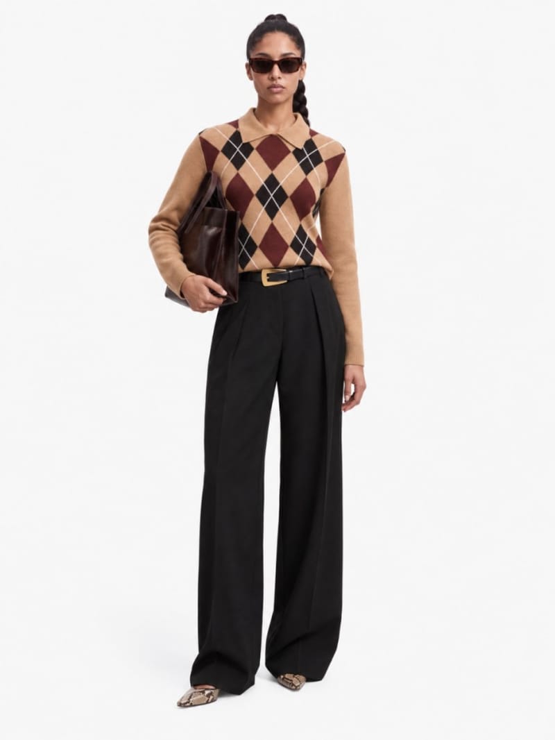 MSGM - Polo con motivo a rombi