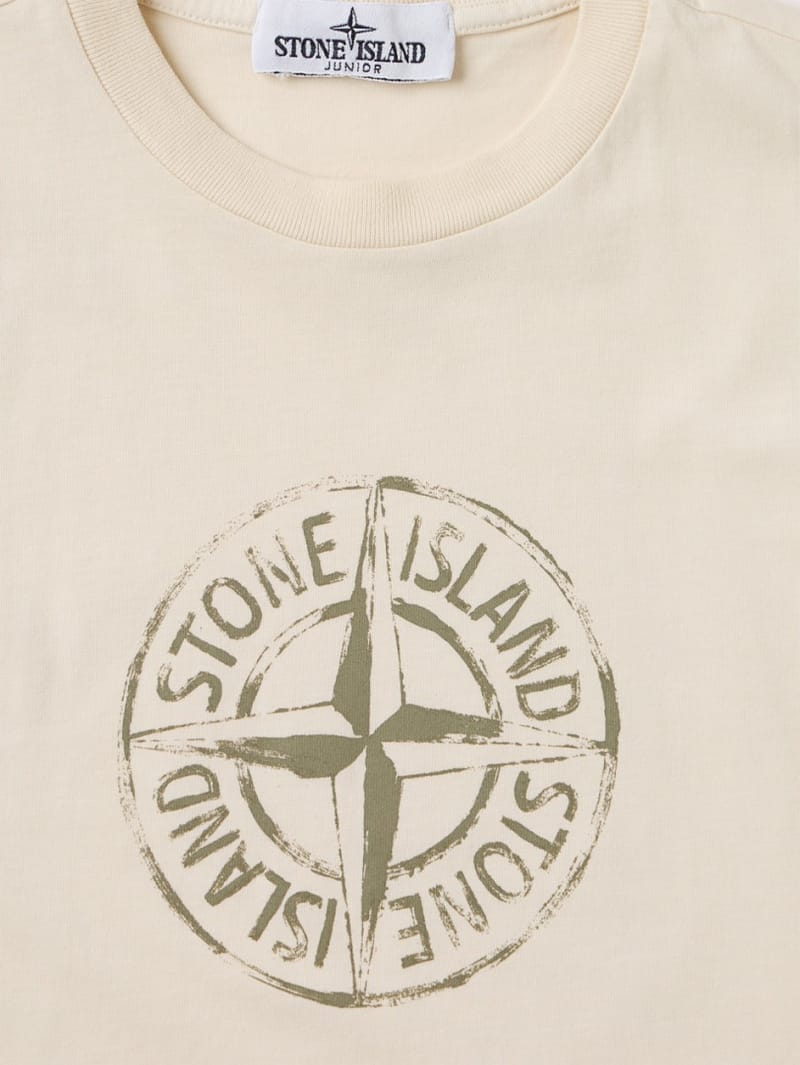 Stone Island Junior: 印花棉质短袖T恤