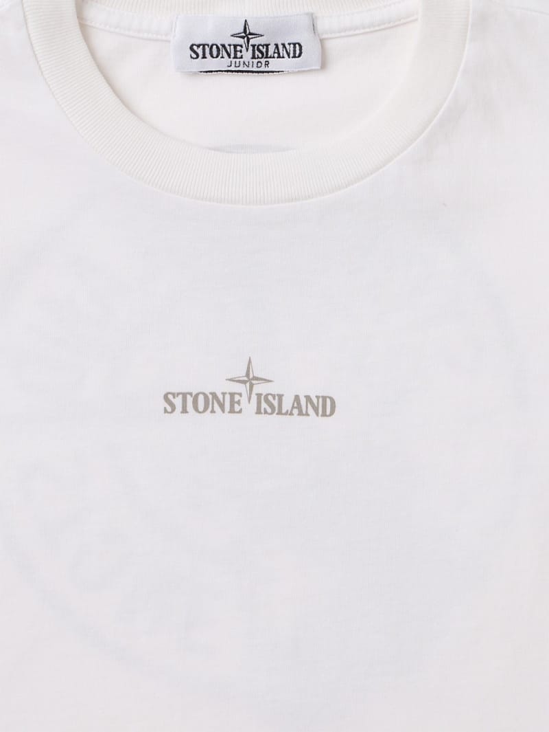 Stone Island Junior: 印花棉质运动衫