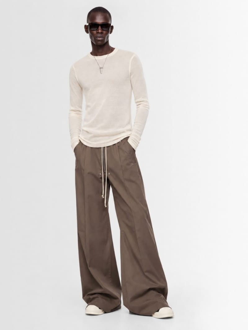 Rick Owens - Ribbed long sleeve silk blend t-shirt