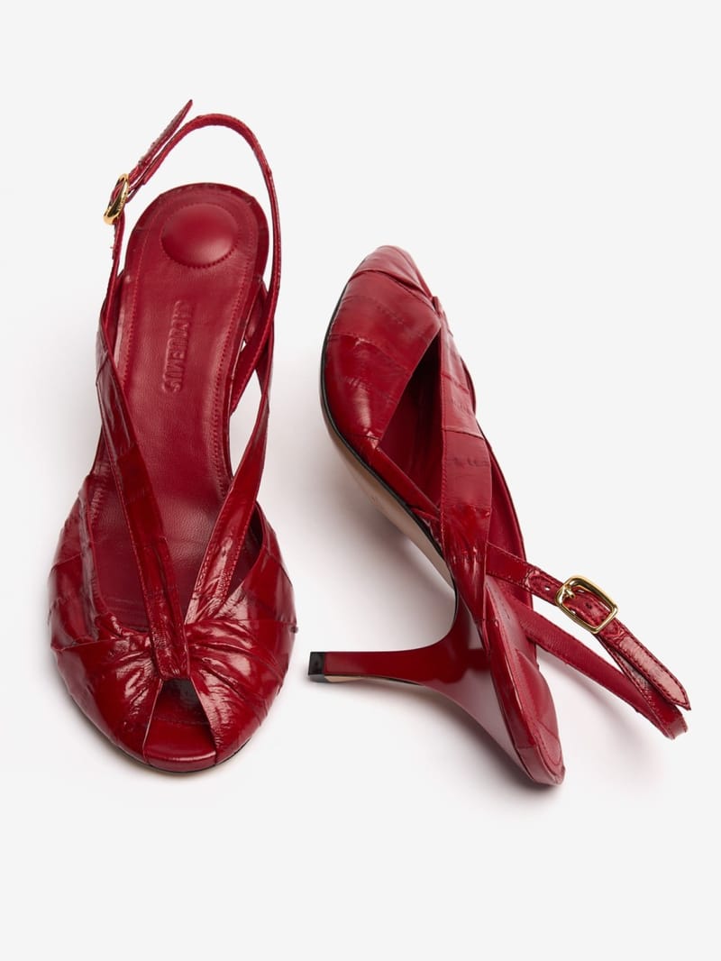 Jacquemus - Patent leather slingback sandals Poisson