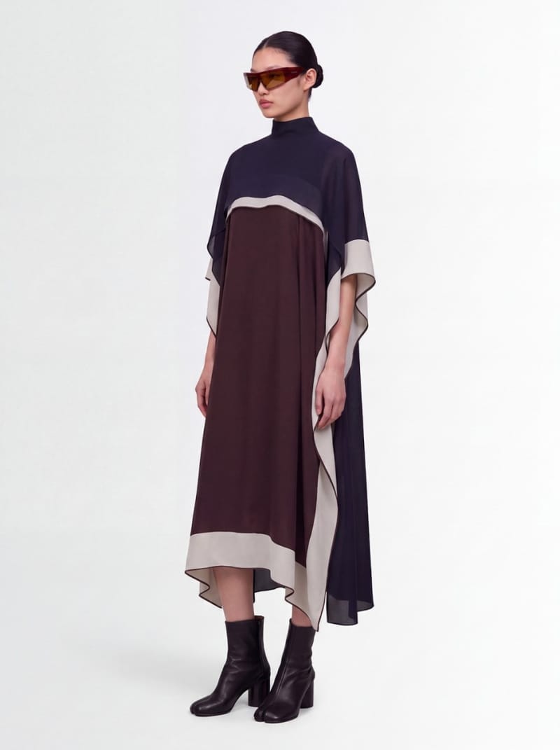 Sacai: Satin x Chiffon Dress