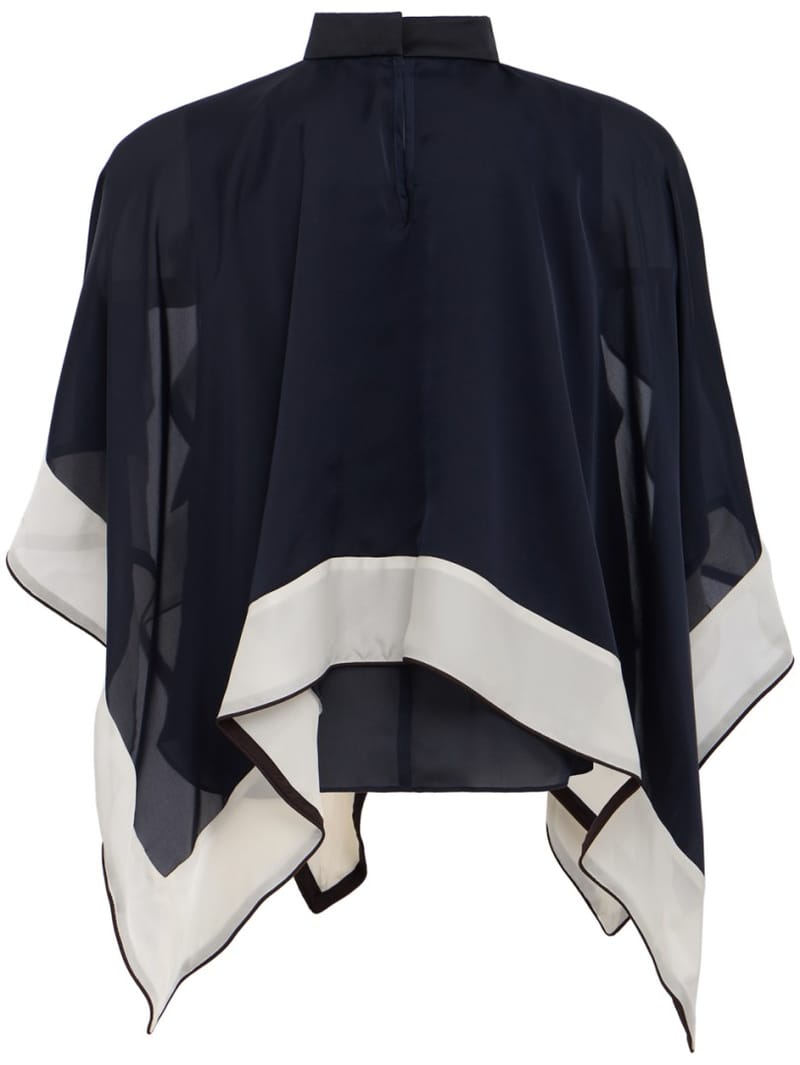 Sacai: Pull en satin x chiffon
