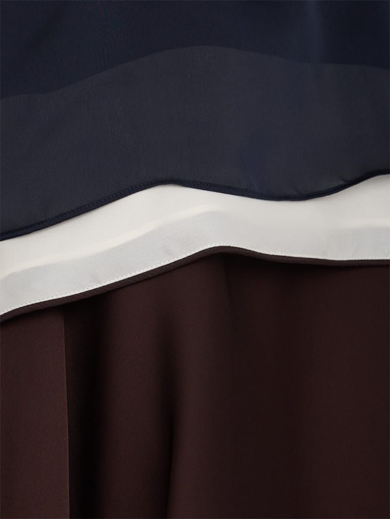 Sacai: Pull en satin x chiffon