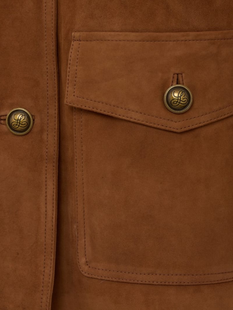 LUISA SPAGNOLI: Caban in suede con bottoni logo