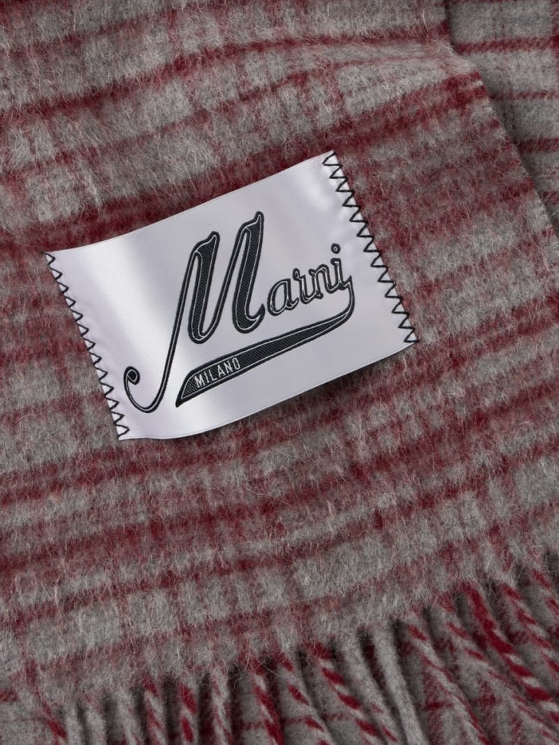 Marni - Check wool and mohair scarf
