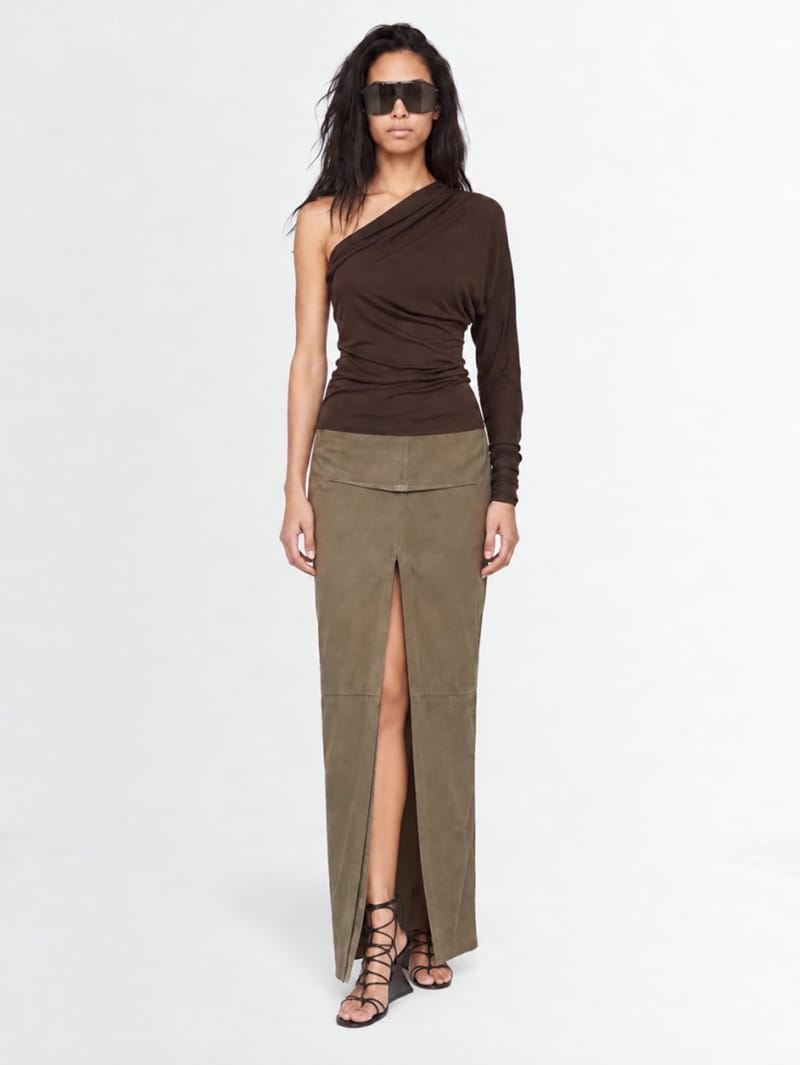 Rick Owens: Sliced leather skirt