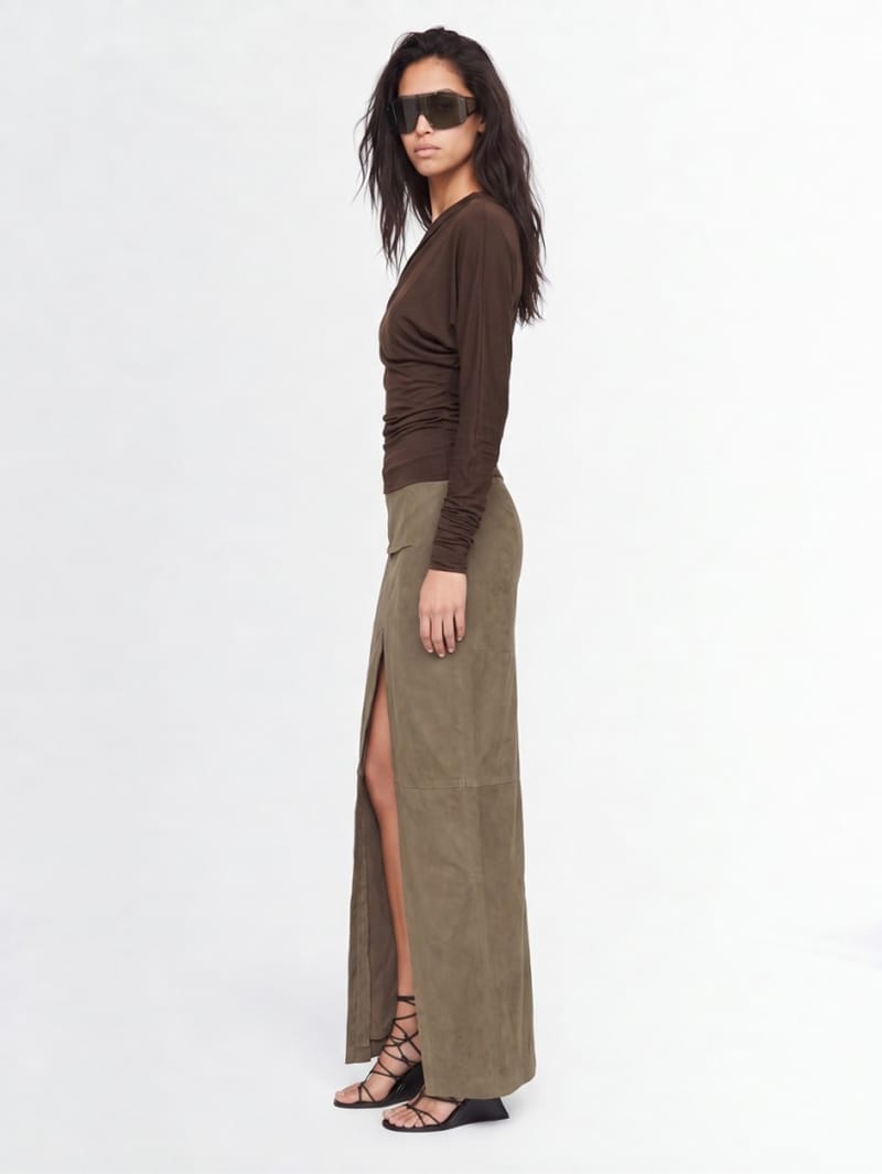 Rick Owens: Sliced leather skirt