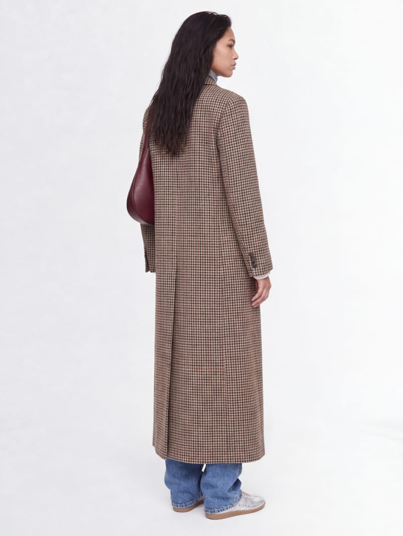 CRUNA: Slim Fit Double-Breasted Long Coat
