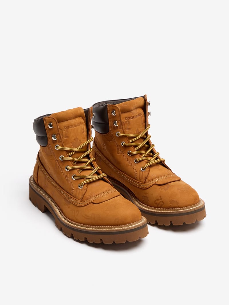 Dsquared2: D2 Monogram leather ankle boots