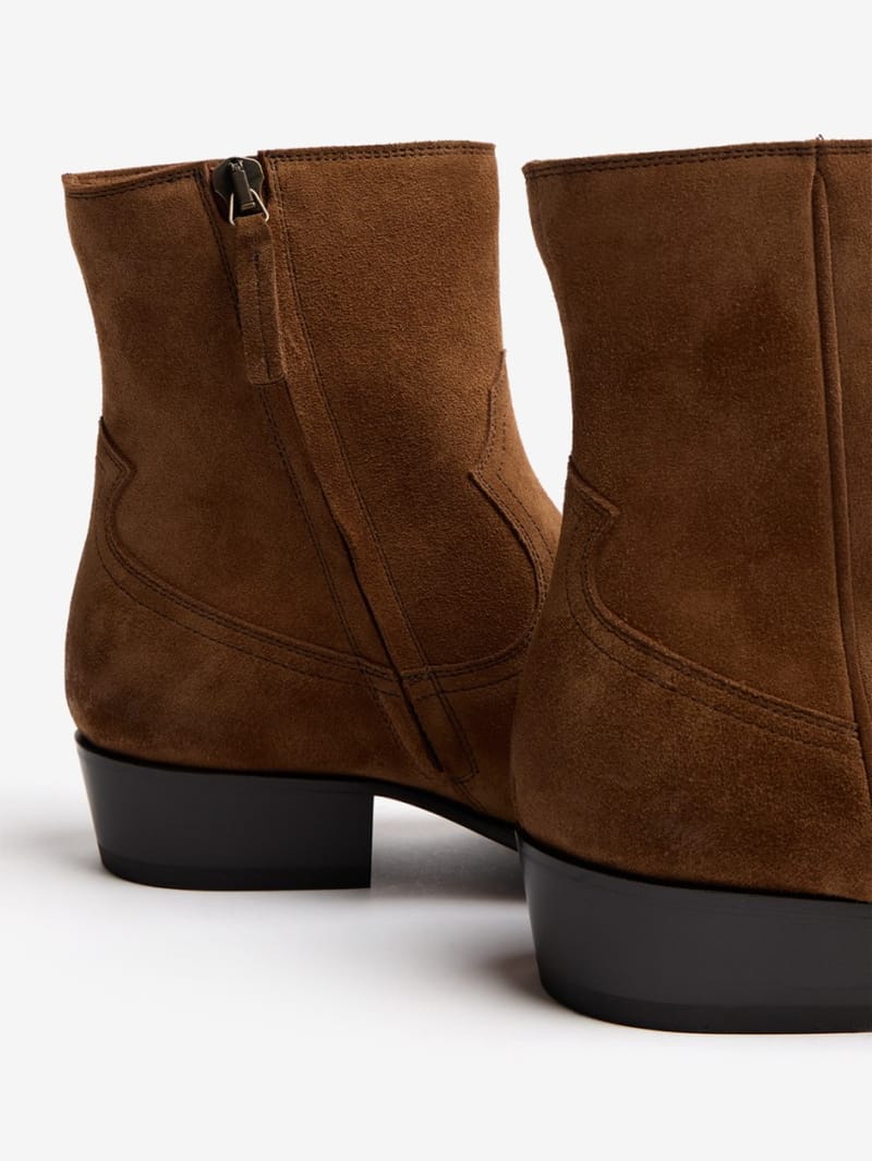 Buttero: Santomato calf suede ankle boots