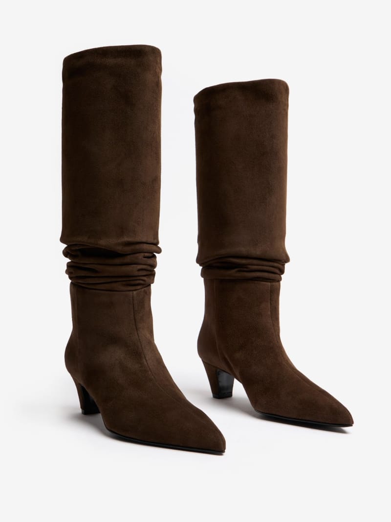 FABI - Stivali alti in suede con tacco