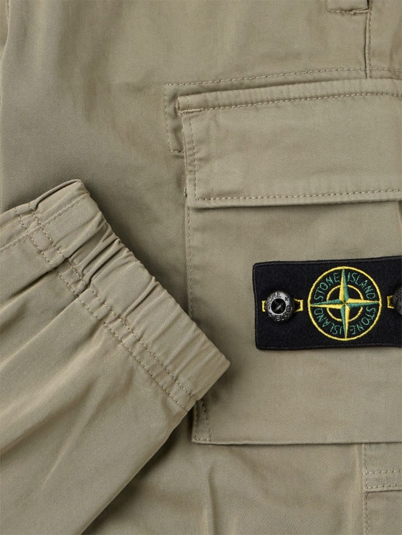 Stone Island Junior: Stretch cotton twill cargo pants