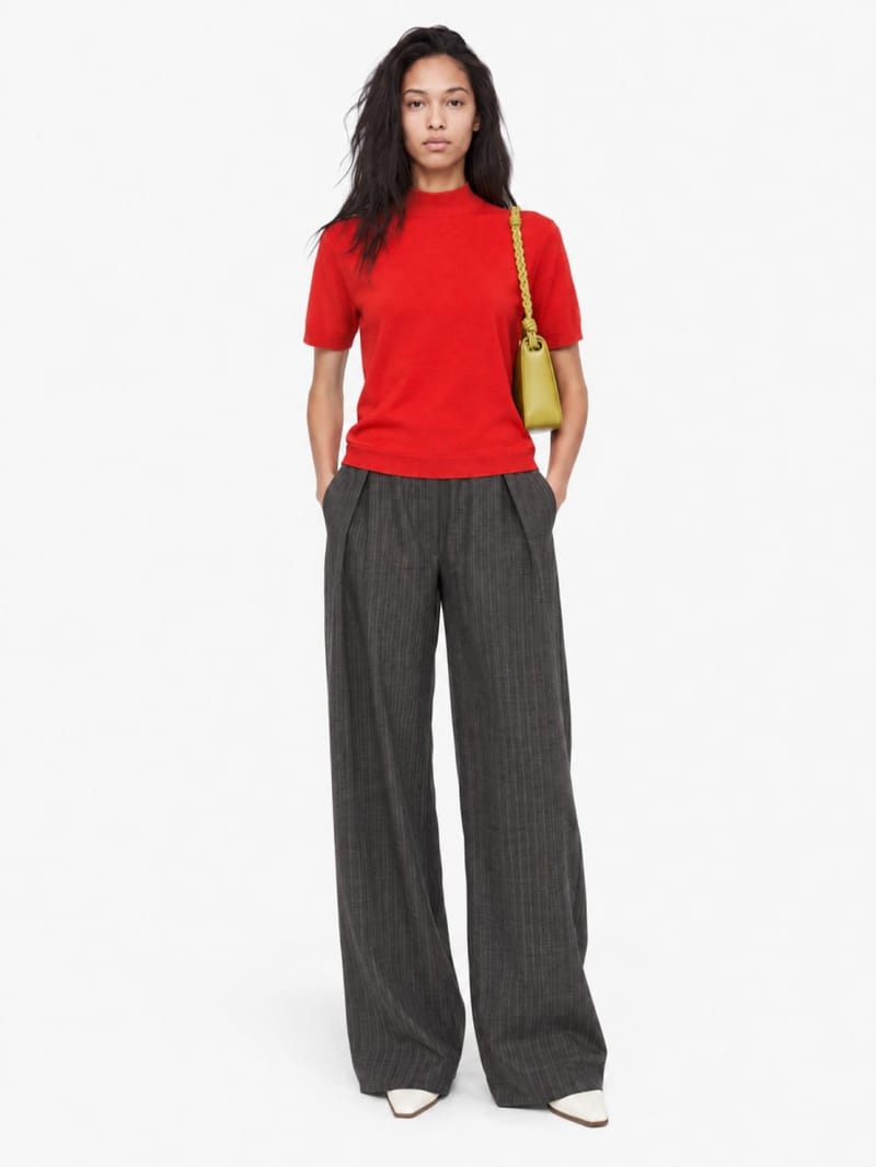Jil Sander - Wool boat neck cropped t-shirt