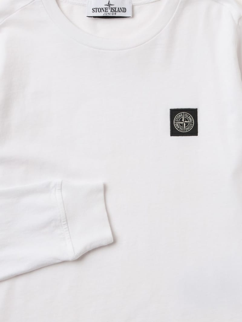 Stone Island Junior - T-shirt in cotone a maniche lunghe