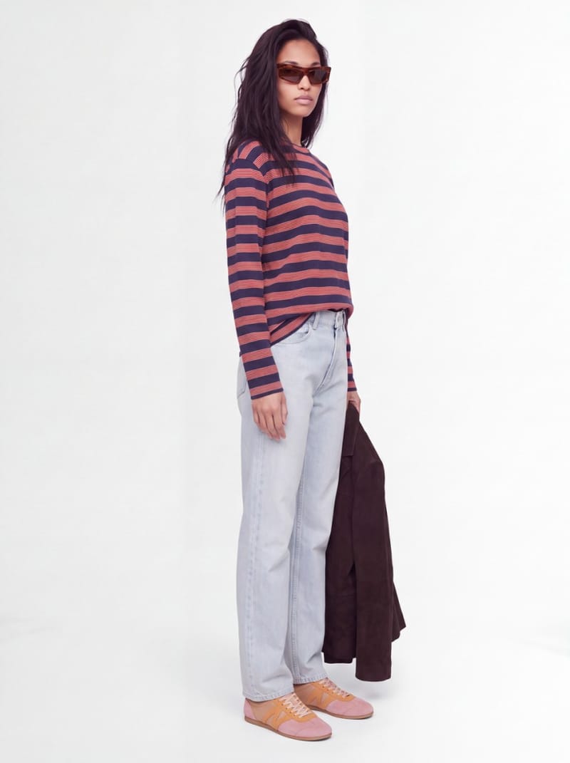 Jil Sander: T-shirt in cotone con righe orizzontali
