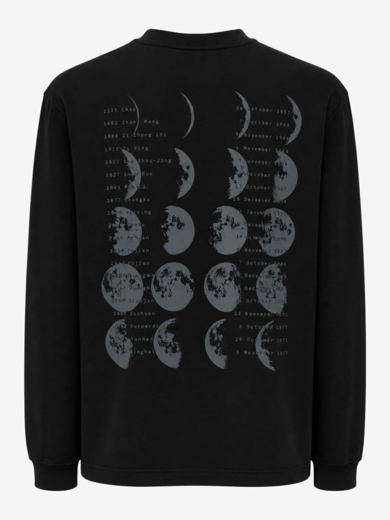 PURPLE MOUNTAIN OBSERVATORY: T-shirt manches longues Moons en coton
