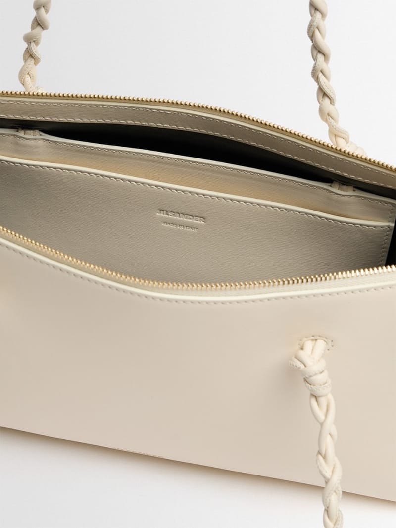 Jil Sander: Kalbleder Tangle Tent Reißverschluss Schultertasche