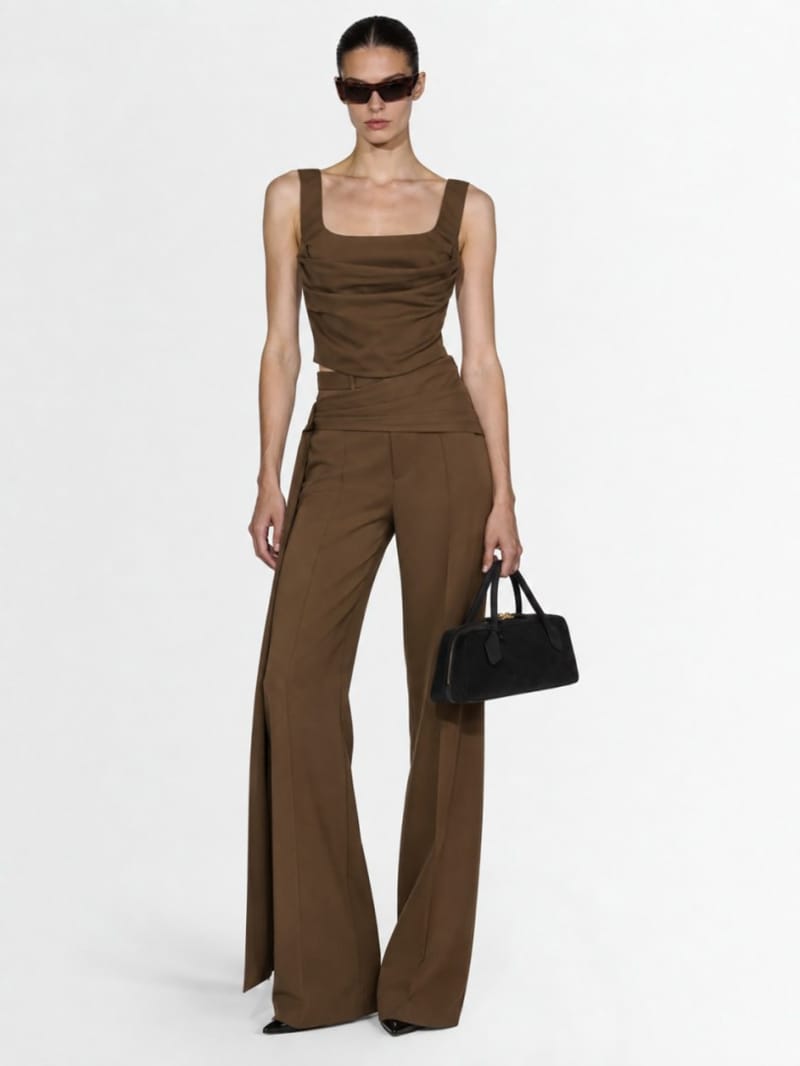 Giuseppe Di Morabito - Cropped Wool Top With Draped Front