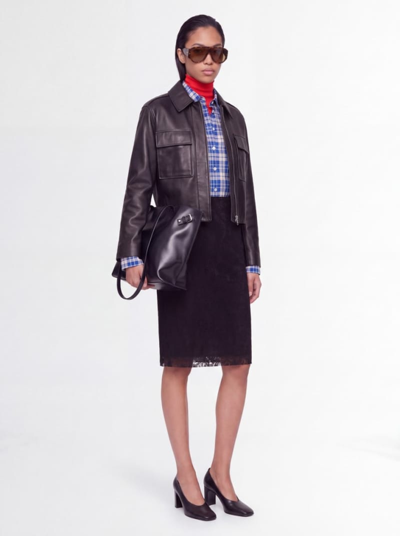 MSGM - Velvet flock lace midi skirt
