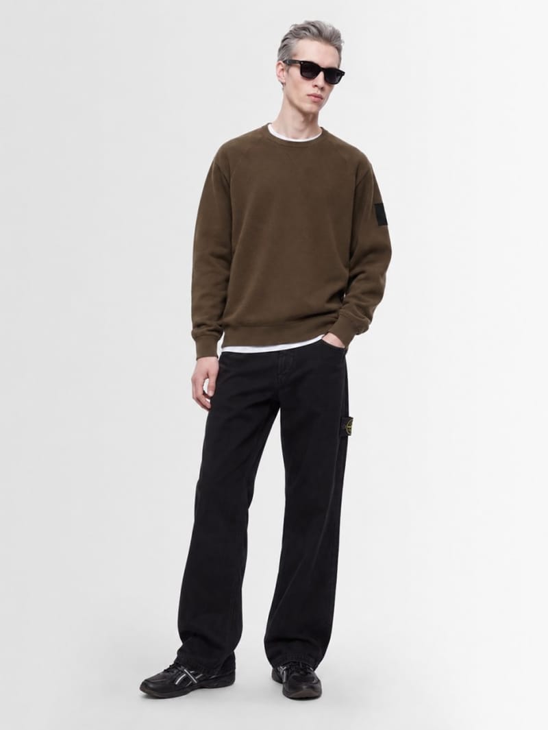 OUTHERE: Woodveil cotton blend crewneck sweater