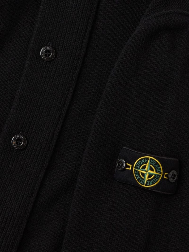 Stone Island Junior - Wool blend knit cardigan