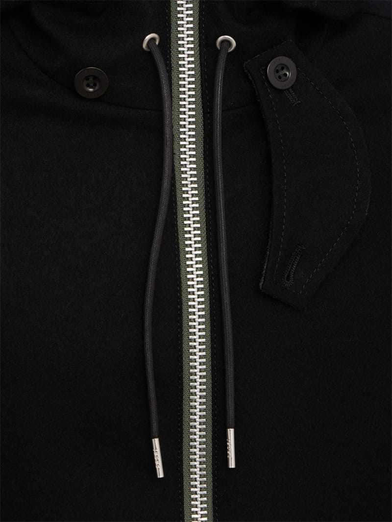 Sacai: Wool Flannel Hoodie