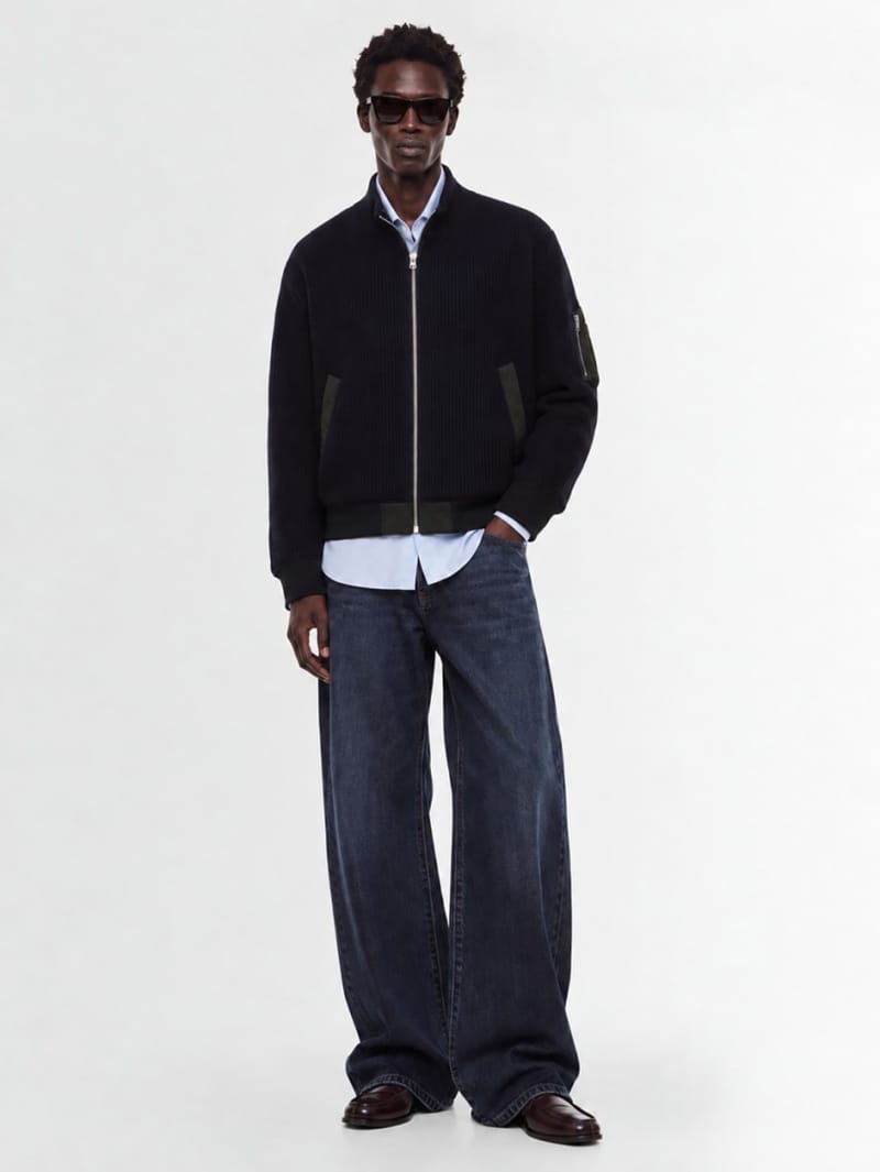 Sacai: Wool Knit Blouson